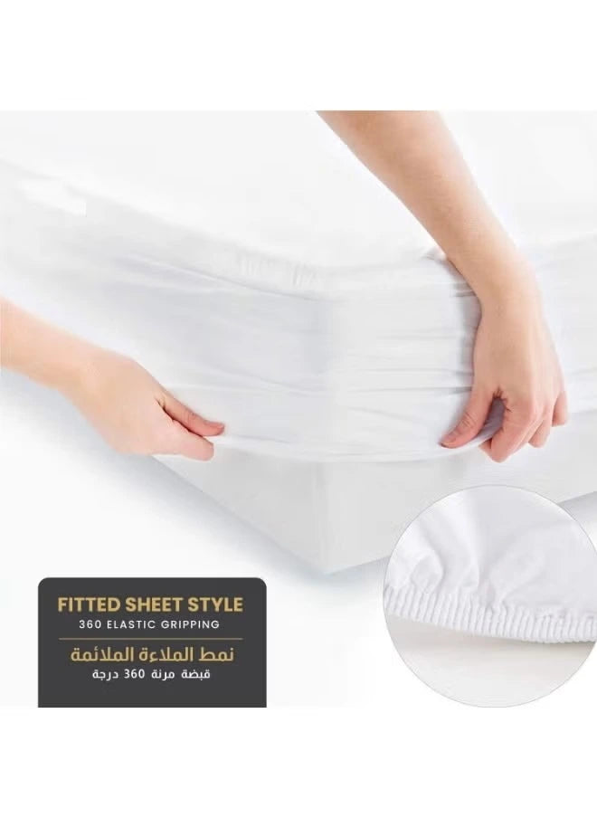 Hand showing the Deep Pocket Size for a Hebe Terry cotton mattress protector