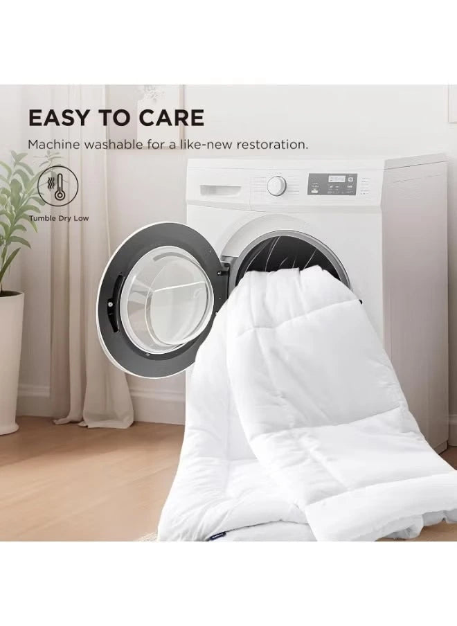 White duvet in a washing machine