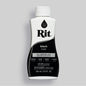 Bottle of Rit black all-purpose dye on a gray background