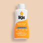 Rit dye bottle in sushine orange on a beige background