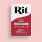 Rit dye 'scarlet' color on a pink background